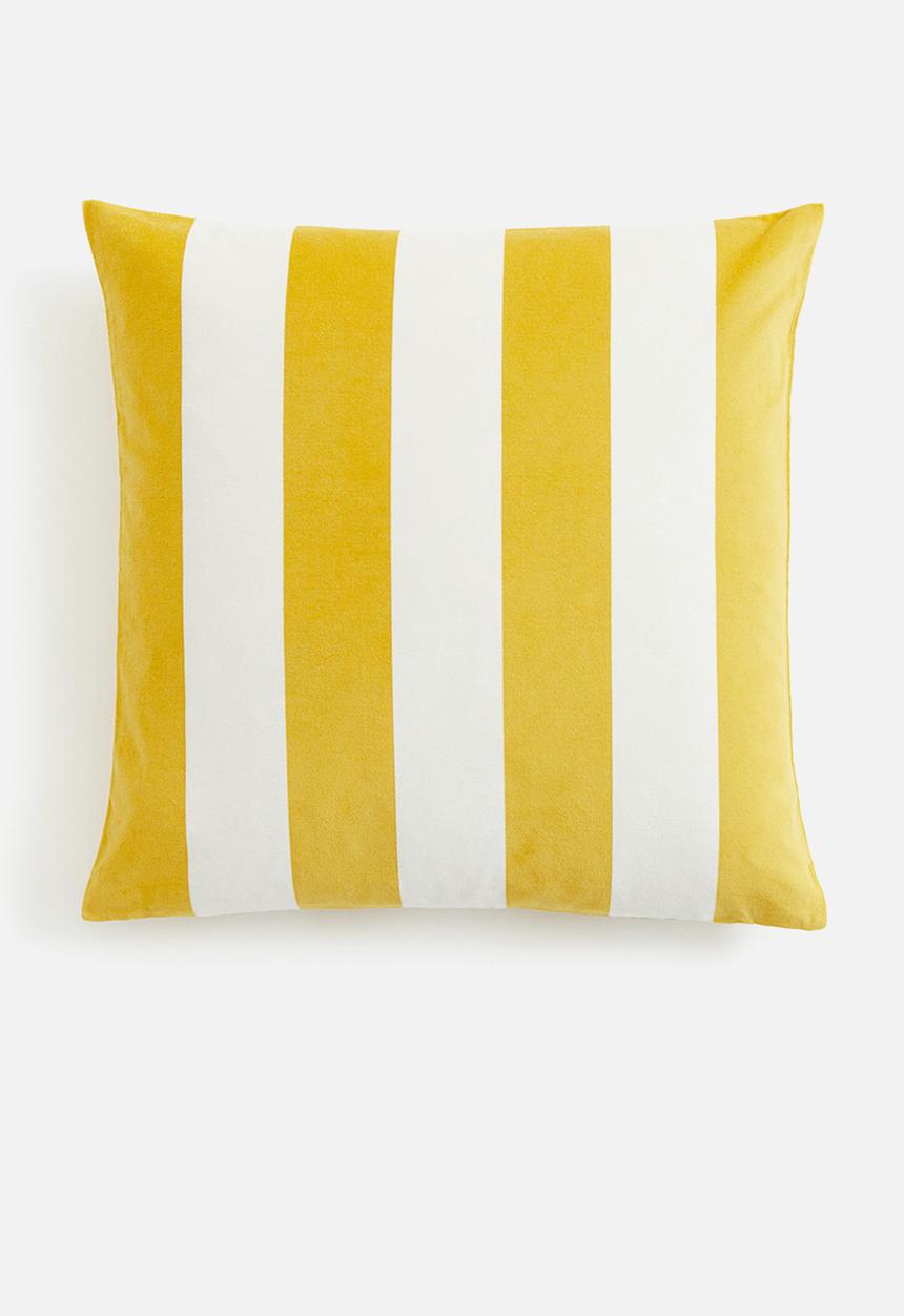 H&M - Velvet cushion cover - Yellow Striped