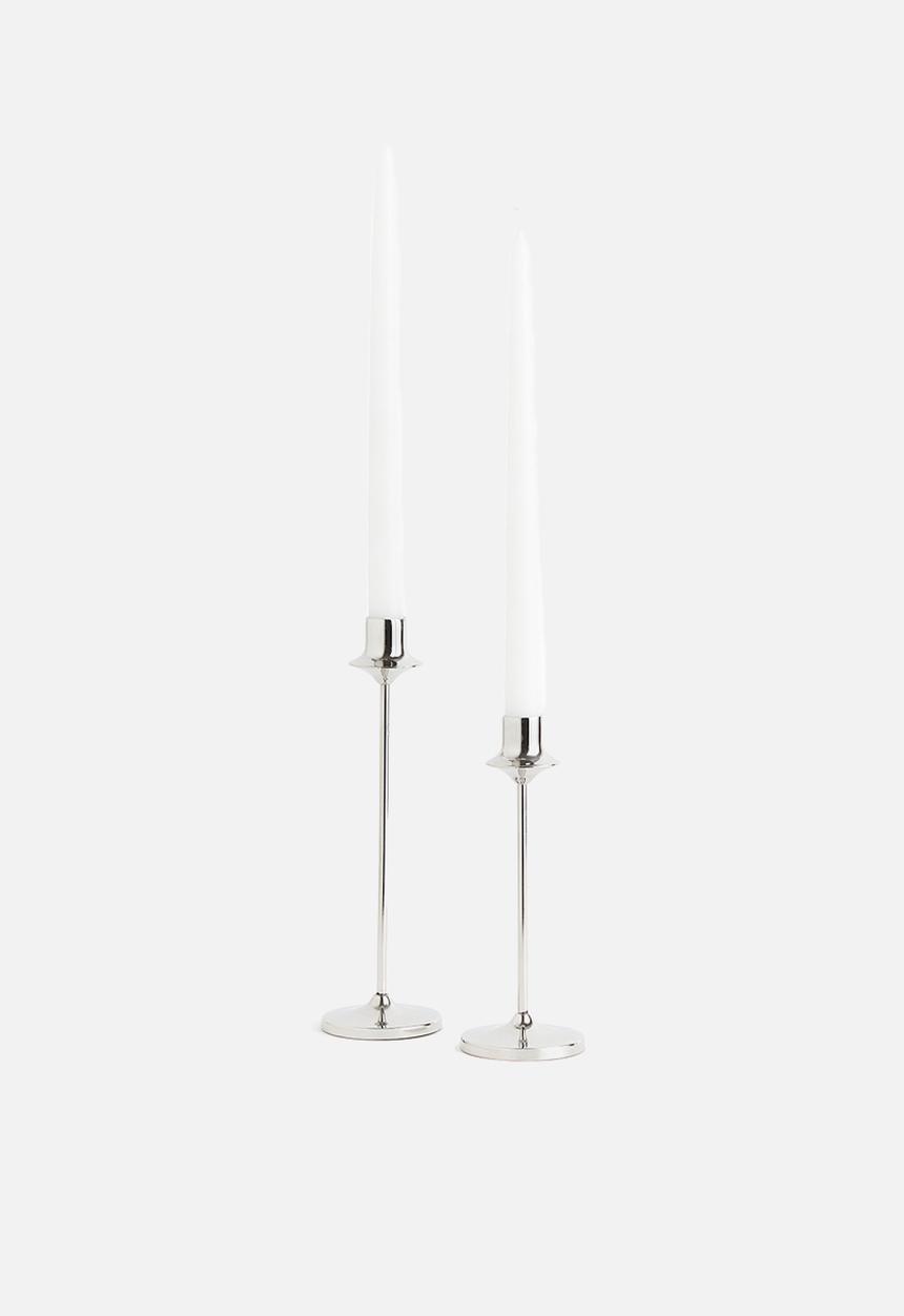 H&M - Metal candlestick - Silver-coloured