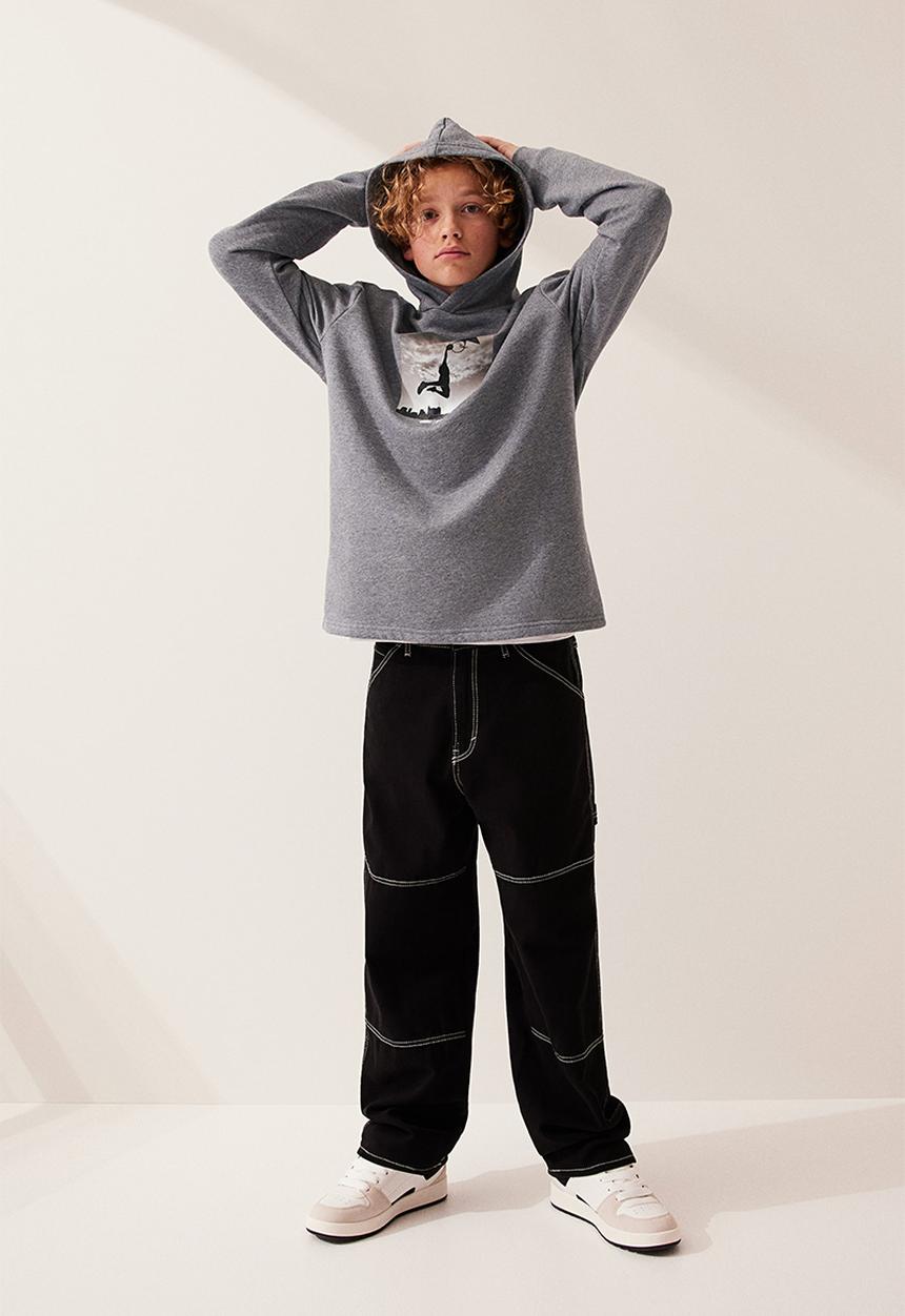 H&M - Printed hoodie - grey