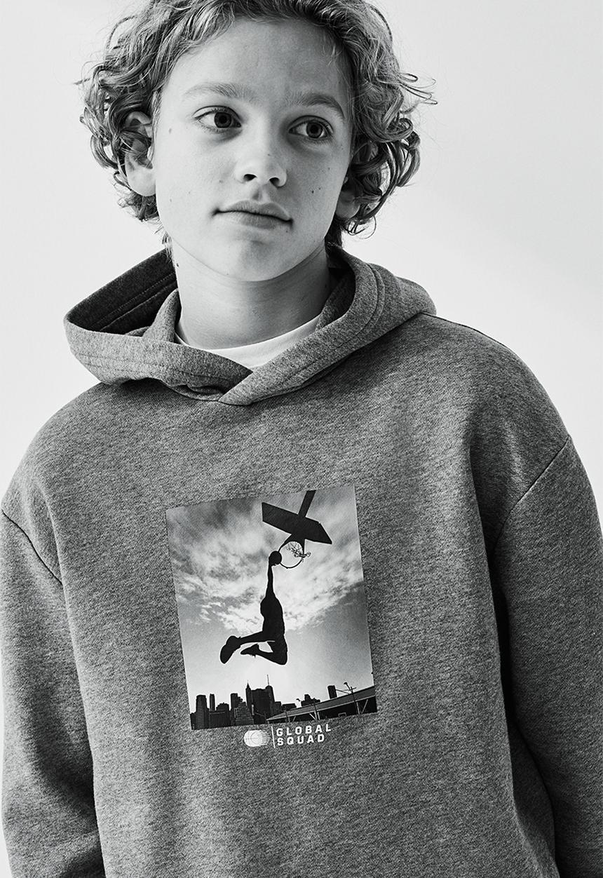 H&M - Printed hoodie - grey