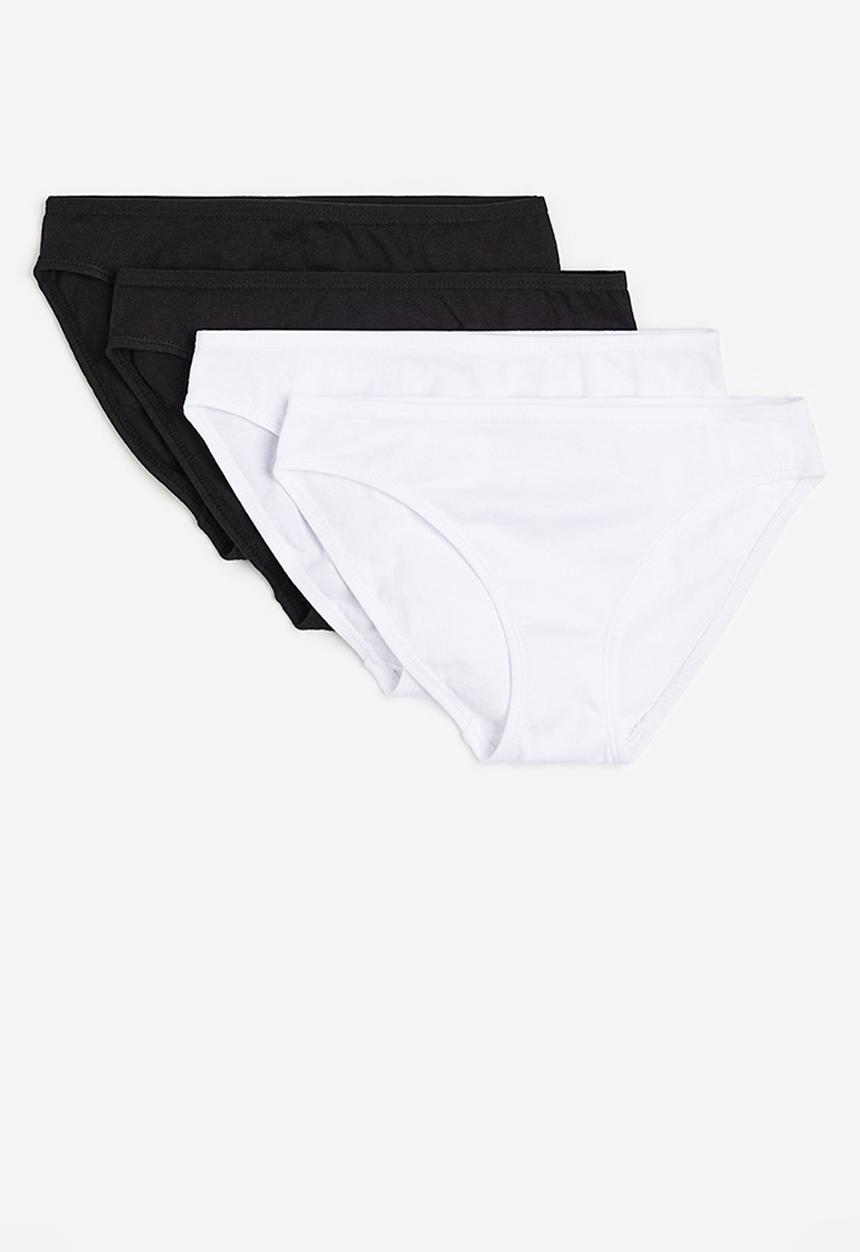 H&M - 4-Pack cotton briefs - black & white