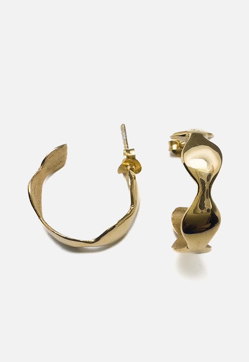 Lorne - Ripple hoop gold plated brass - gold