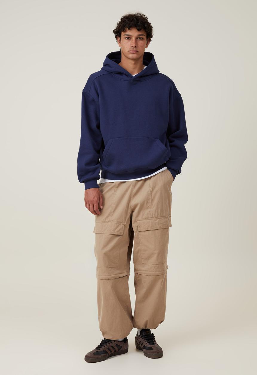 Parachute super baggy pant - light camel zip off