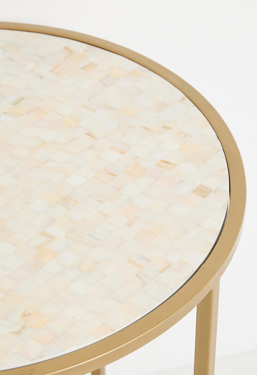 Sixth Floor - Estelle inlay metal side table - gold