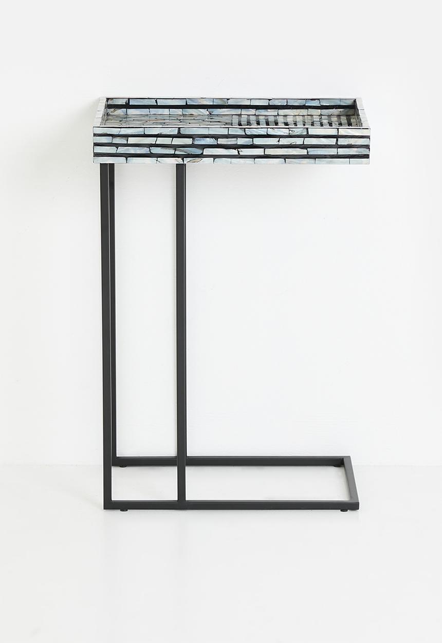 Sixth Floor - Kendo inlay metal side table - black