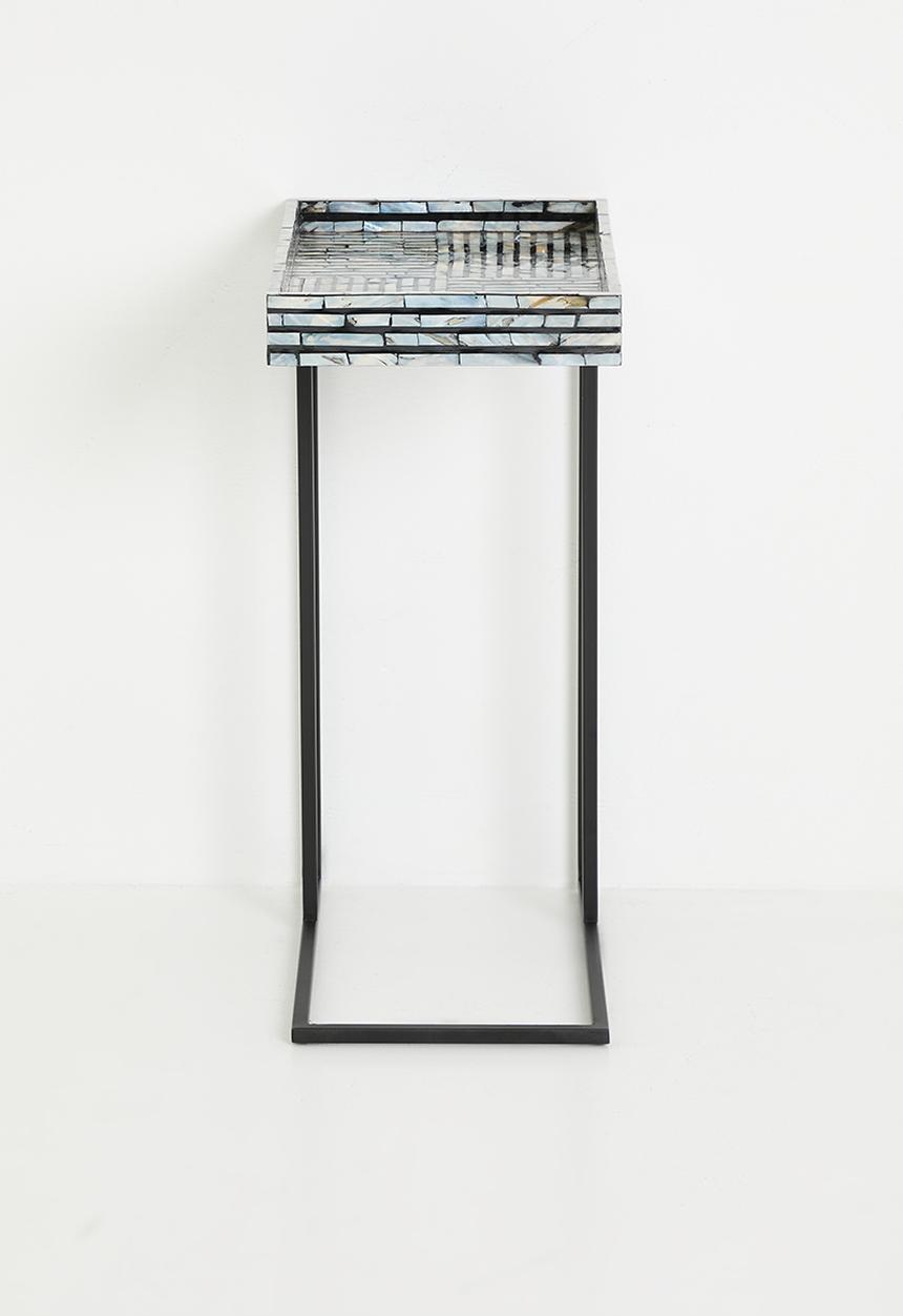 Sixth Floor - Kendo inlay metal side table - black