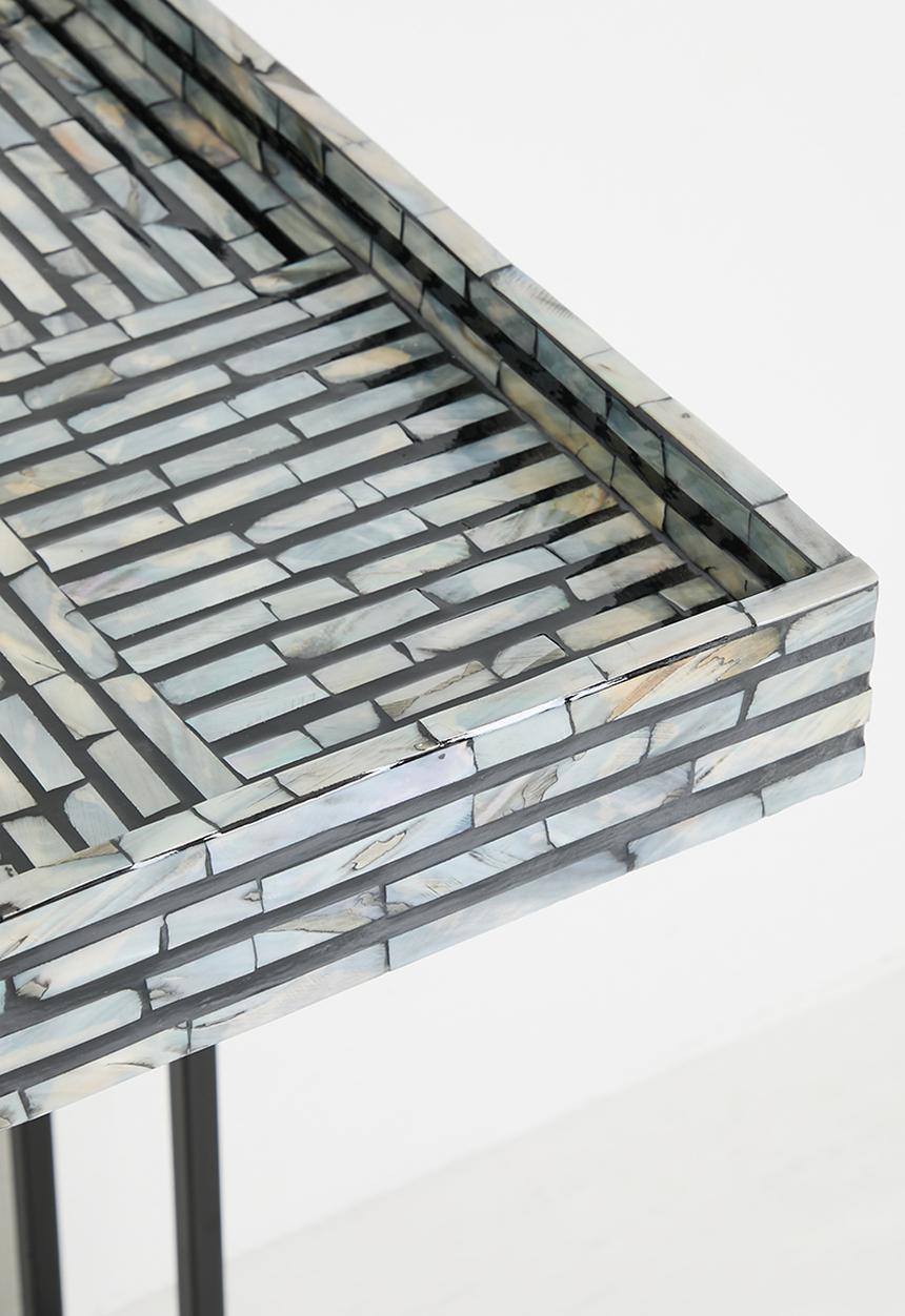 Sixth Floor - Kendo inlay metal side table - black