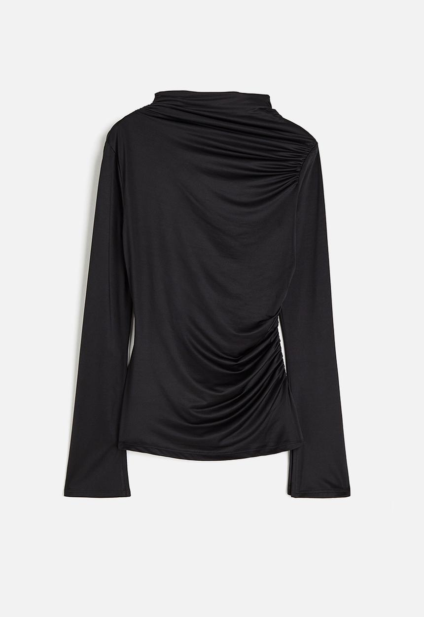 H&M - Draped jersey top - black
