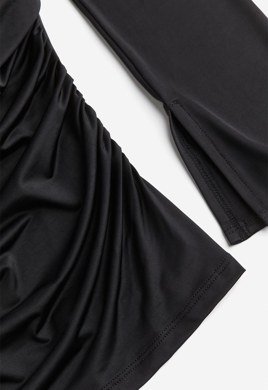 H&M - Draped jersey top - black