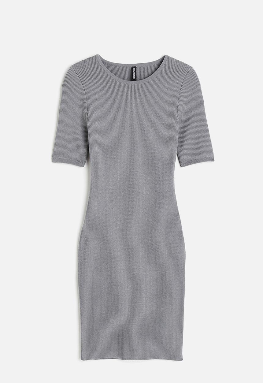 H&M - Rib-knit bodycon dress - grey