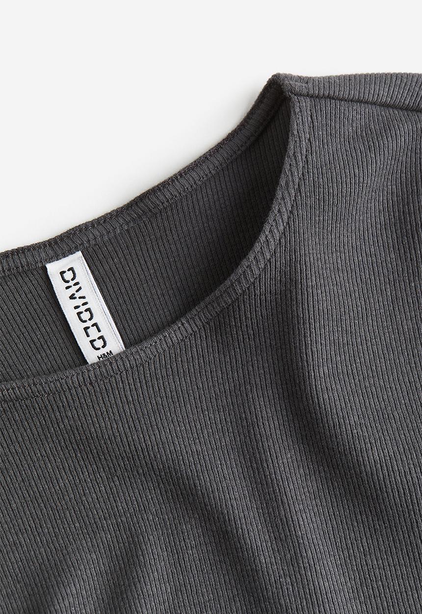 H&M - Ribbed top - grey