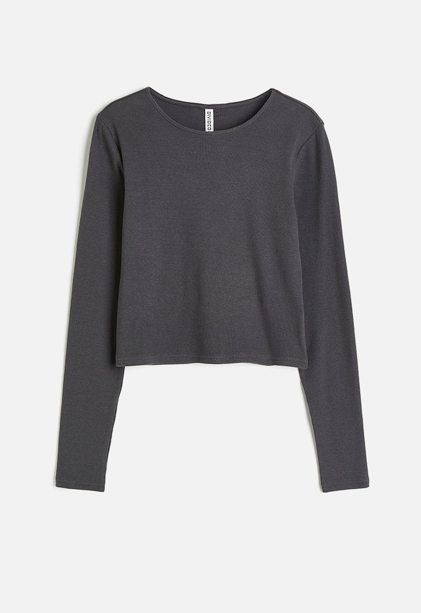 H&M - Ribbed top - grey