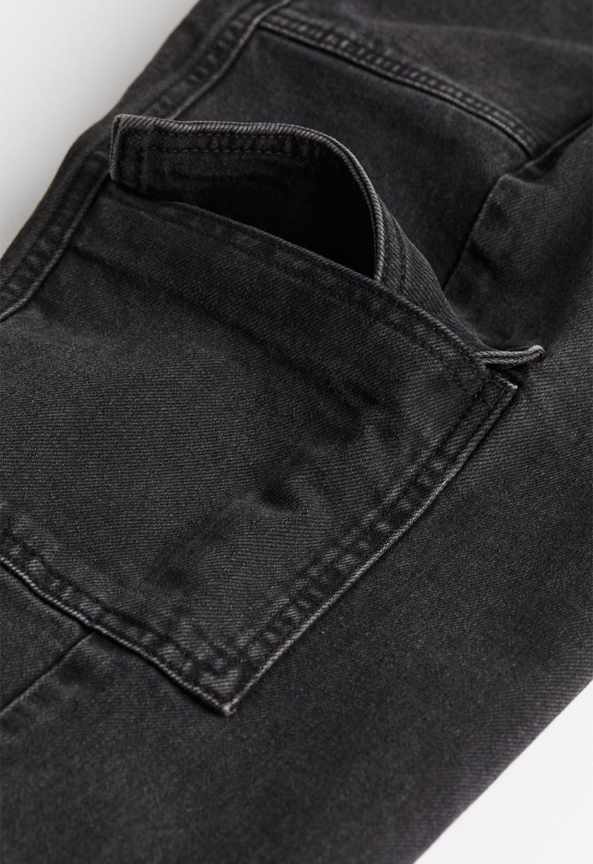 H&M - Denim cargo trousers - black