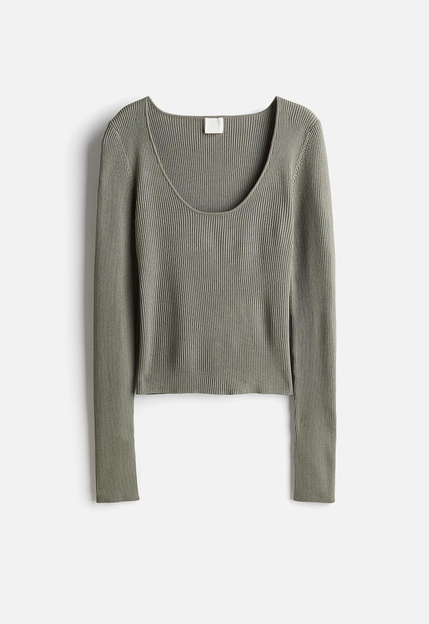 H&M - Rib-knit top - green