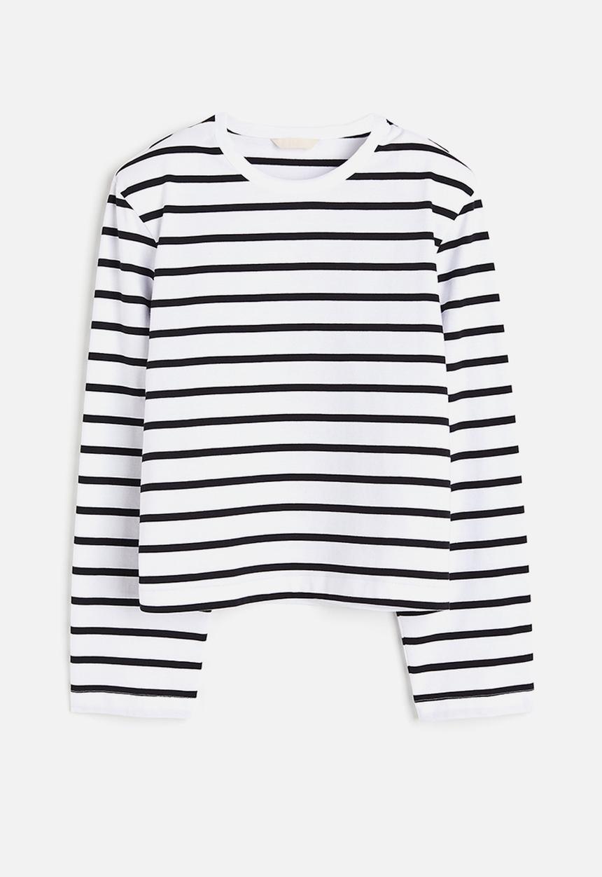 H&M - Shoulder-pad top - white & black