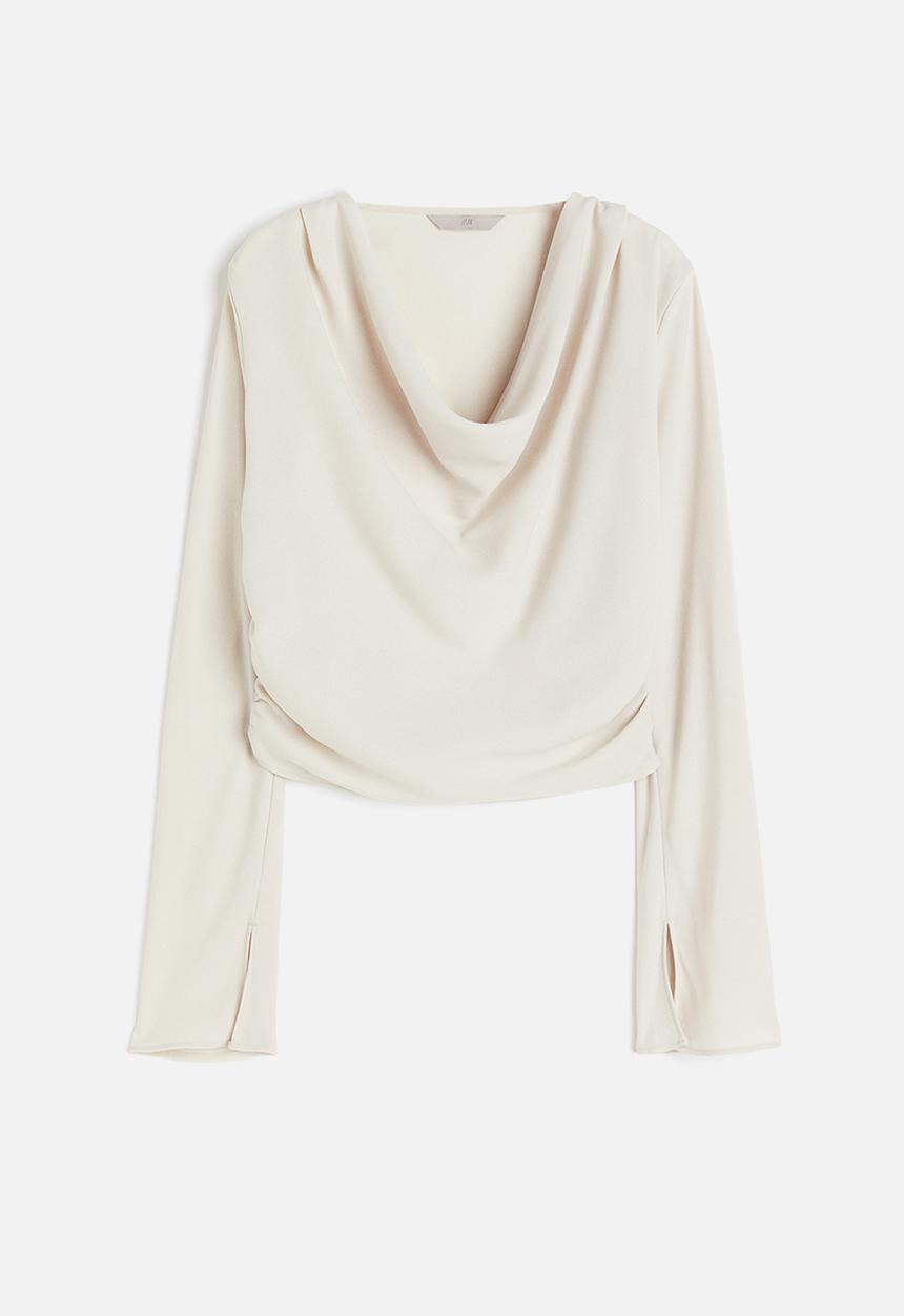 H&M - Cowl-neck blouse - beige