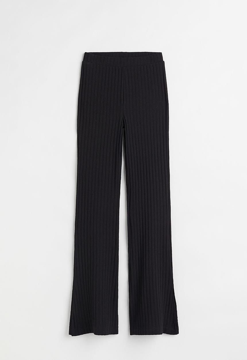 H&M - Rib-knit trousers - black