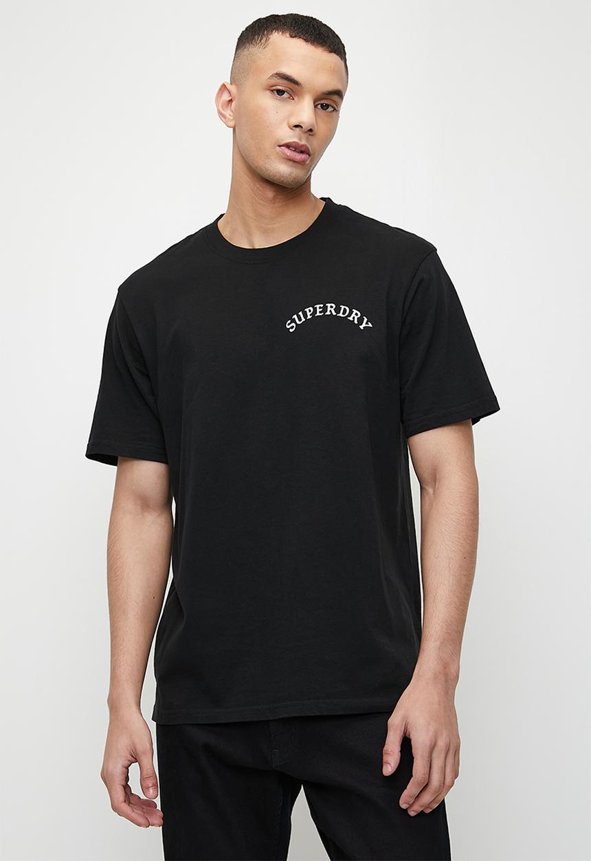 Superdry. - Tattoo Graphic Loose Fit T-Shirt - Washed Black
