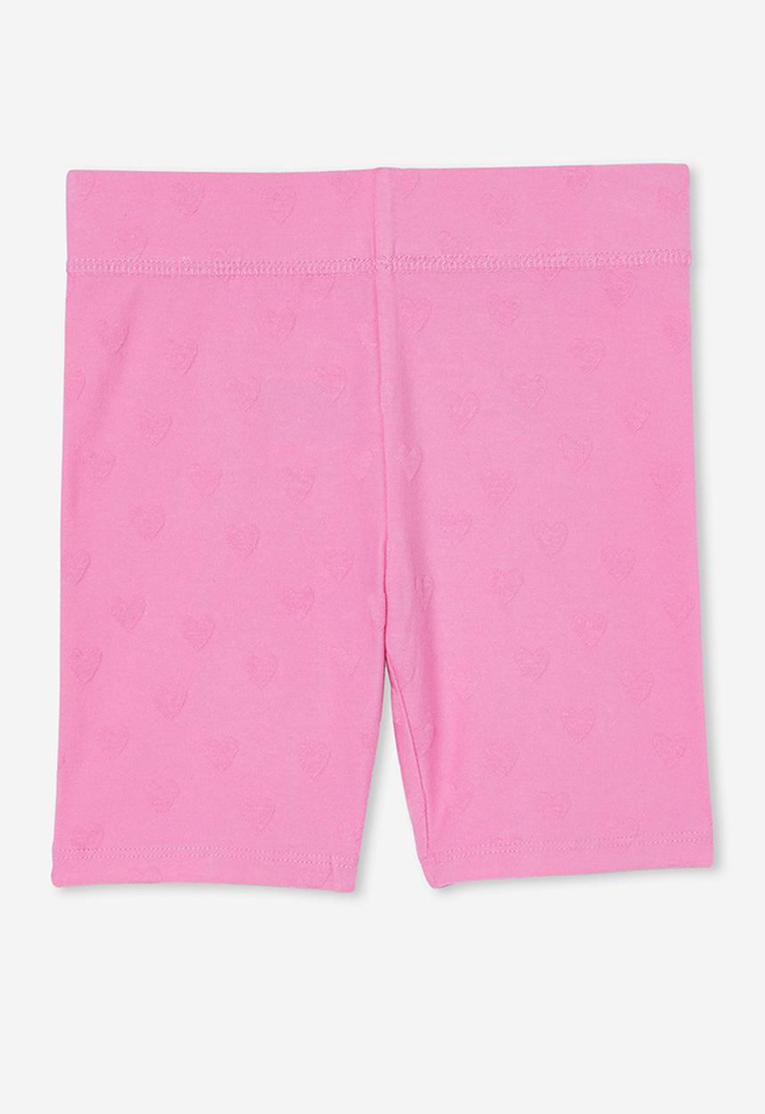 Cotton On - Hailey bike short - pink gerbera/hearts