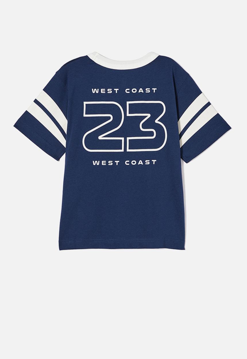 Cotton On - Jonny short sleeve print tee - in the navy/white west coast 23