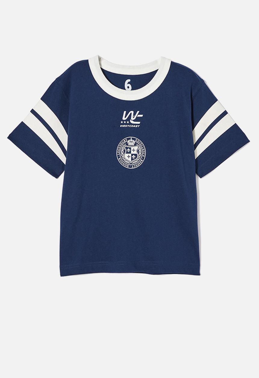 Cotton On - Jonny short sleeve print tee - in the navy/white west coast 23