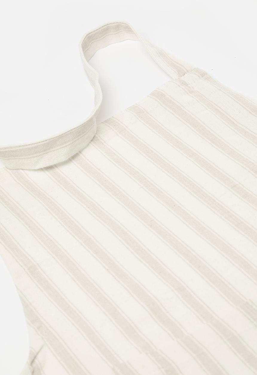 Excellent Houseware - Stripy apron - cream