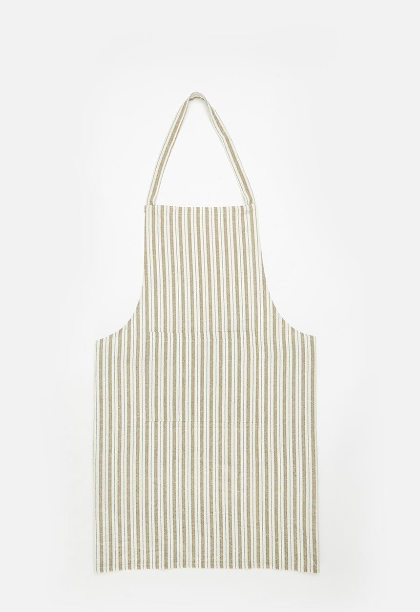 Excellent Houseware - Stripy apron - taupe