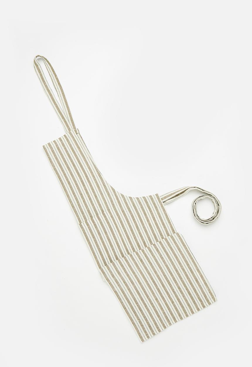 Excellent Houseware - Stripy apron - taupe