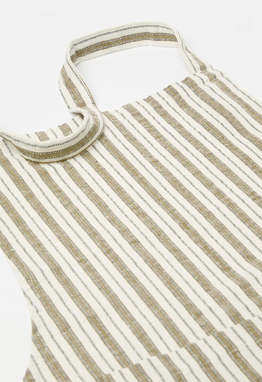 Excellent Houseware - Stripy apron - taupe