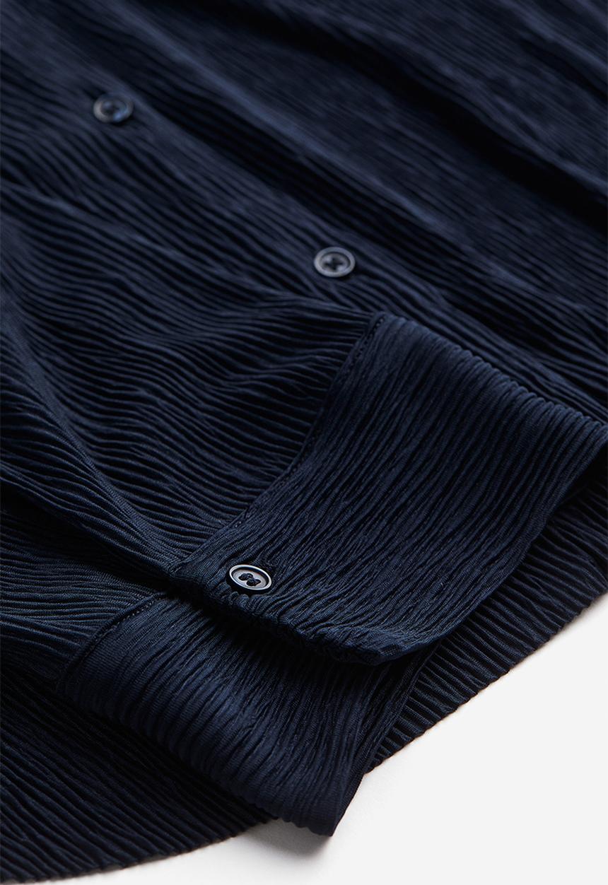 H&M - Crinkled loungewear shirt - blue
