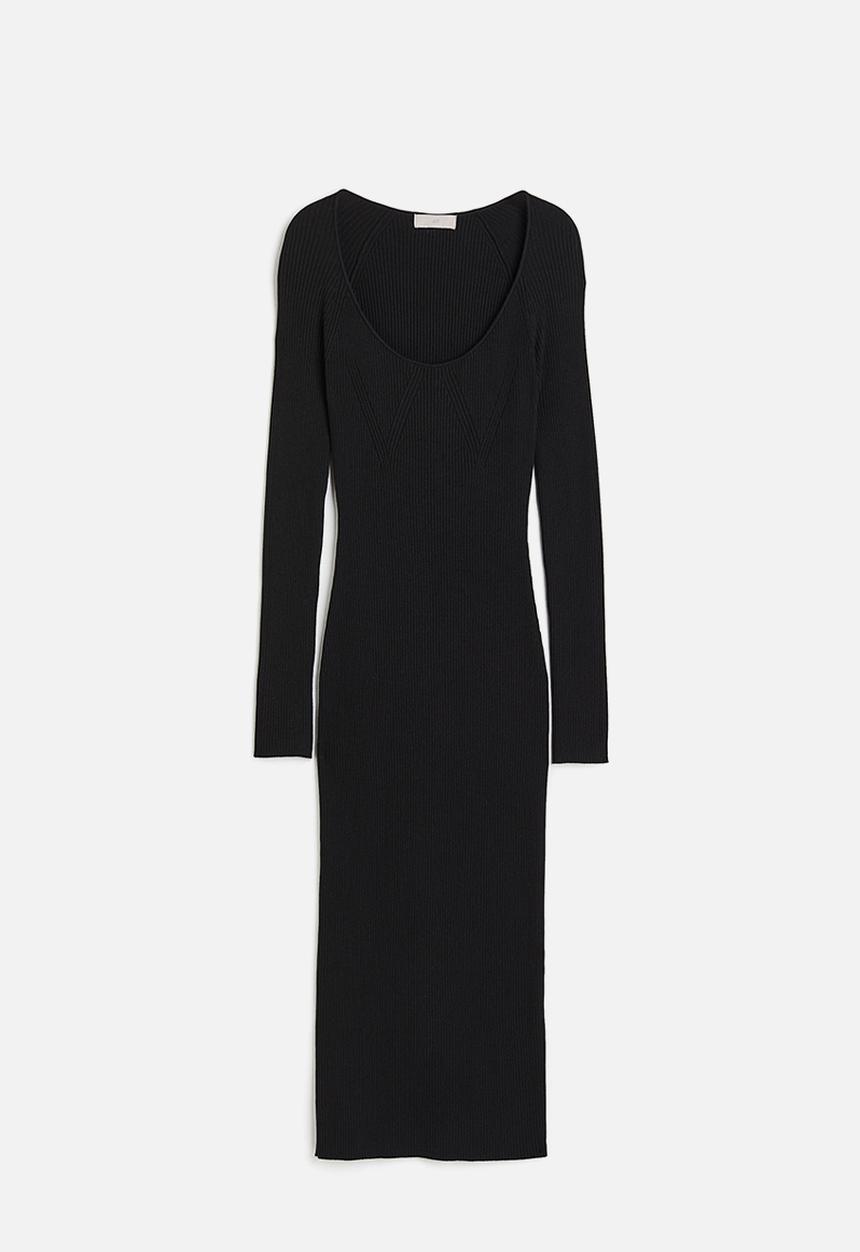 H&M - Rib-knit bodycon dress - black