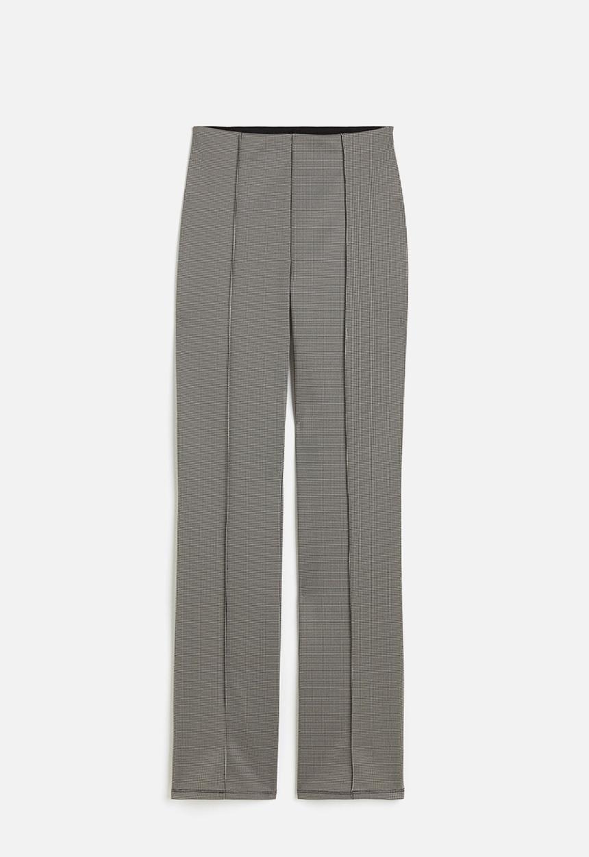 H&M - Tailored jersey trousers - Black Dogtooth-patterned