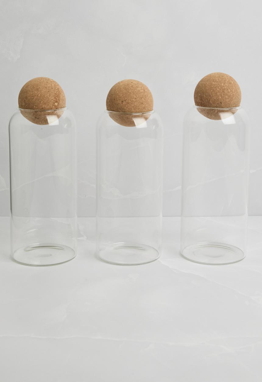 Excellent Houseware - Sierra canister set of 3 - clear