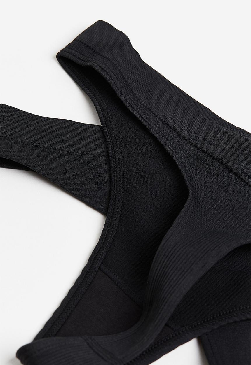 H&M - 2-Pack seamless thong briefs - black