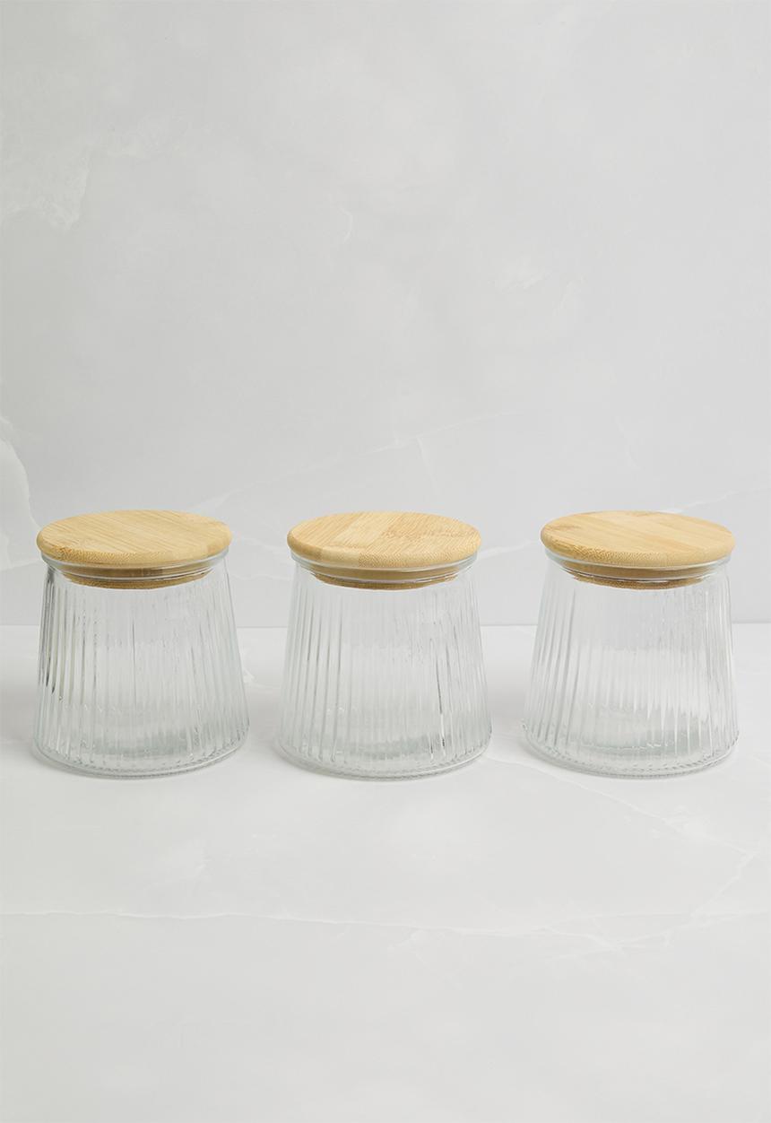 Excellent Houseware - Croft staorage jar set of 3 - clear