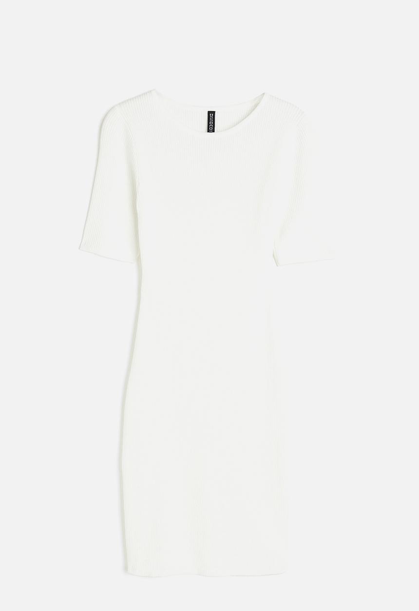 H&M - Rib-knit bodycon dress - cream