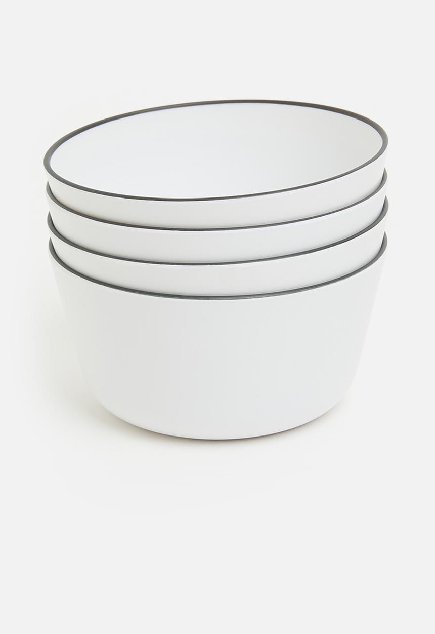 Excellent Houseware - Saga outdoor bowl set of 4 - White