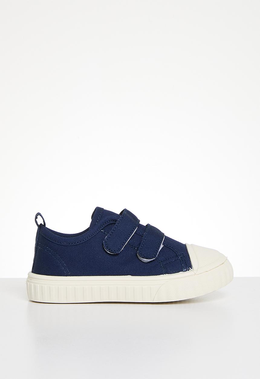 Pop Candy - Twin adjustable fastener strap sneakers - navy