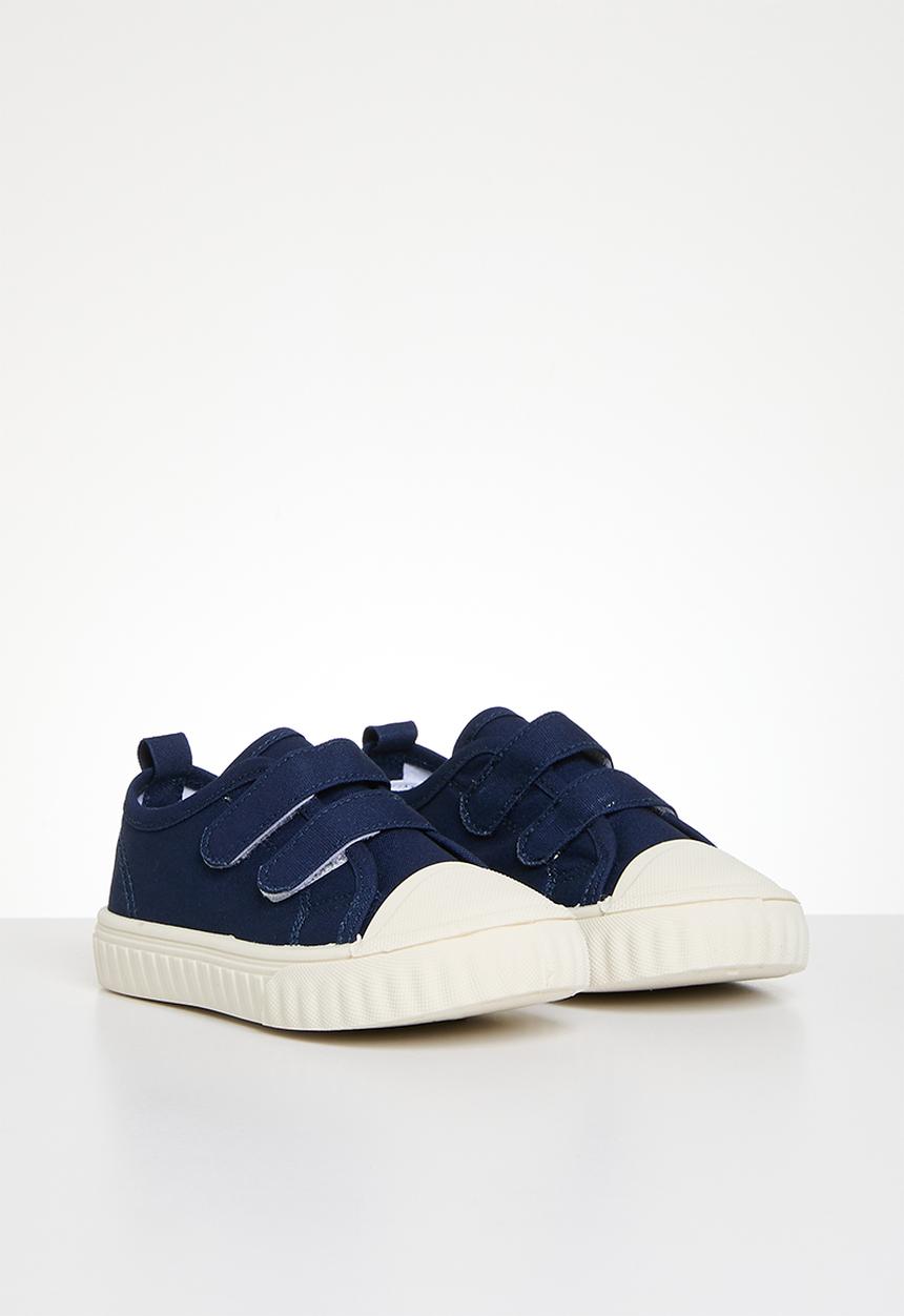 Pop Candy - Twin adjustable fastener strap sneakers - navy