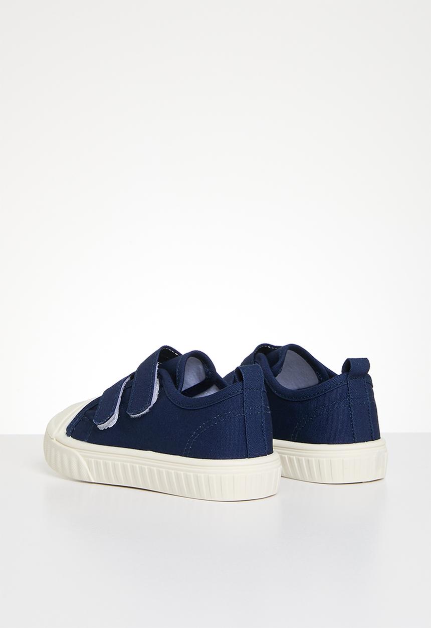 Pop Candy - Twin adjustable fastener strap sneakers - navy