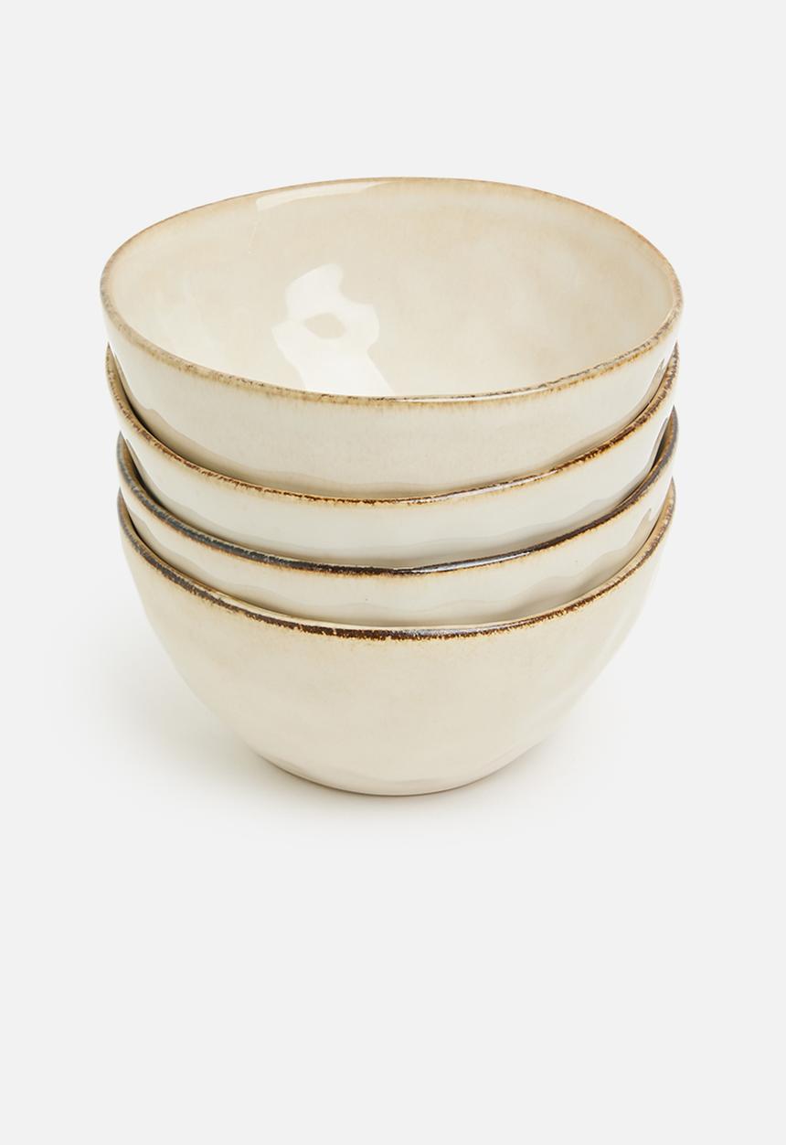 Excellent Houseware - Marta stoneware bowl set of 4 - natural