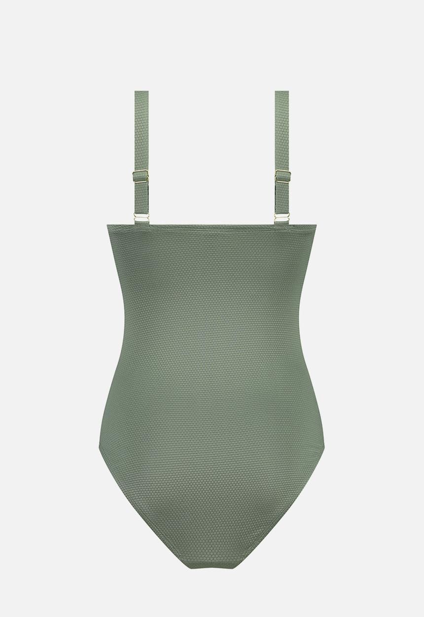Hunkemoller - Scallop shaping swimsuit - hedge green