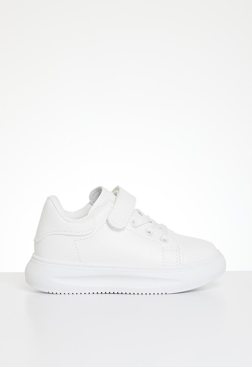 Pop Candy - Velcro & lace up sneakers - white