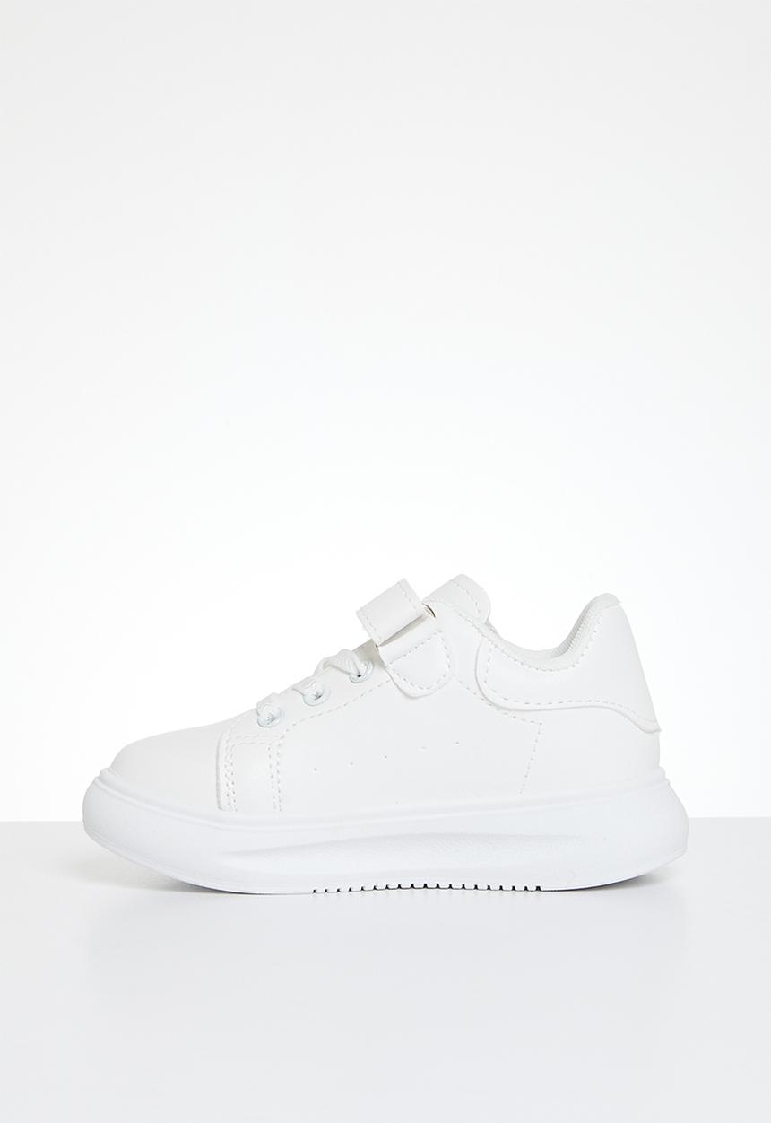Pop Candy - Velcro & lace up sneakers - white