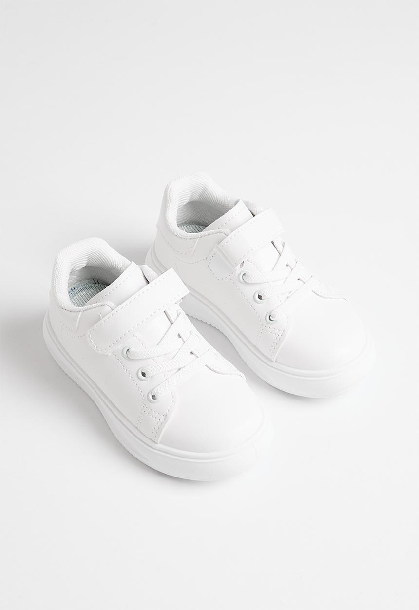 Pop Candy - Velcro & lace up sneakers - white