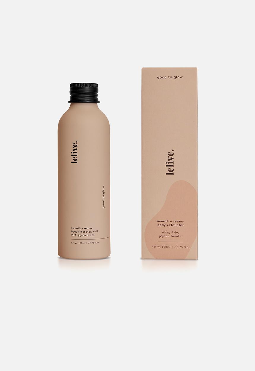 lelive. - Good to glow smooth + renew body exfoliator