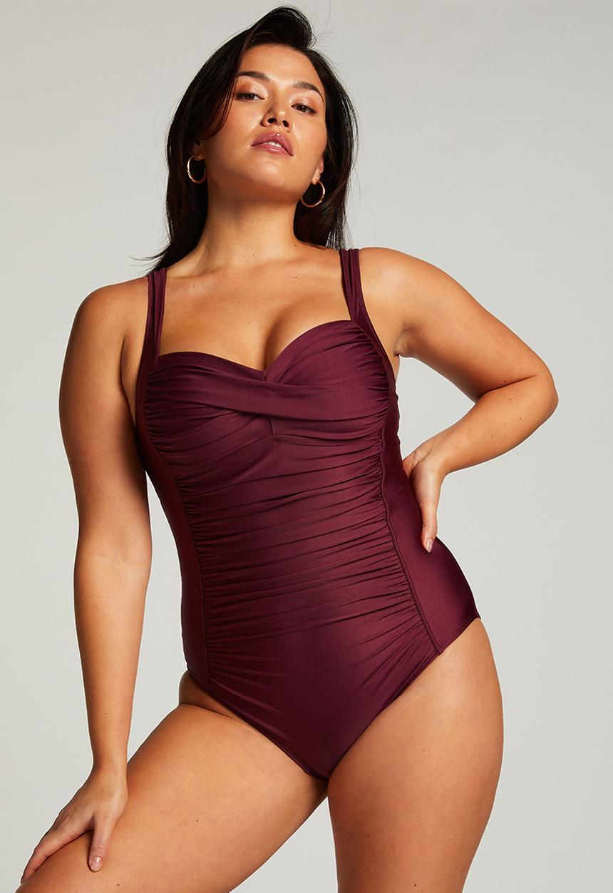 Hunkemoller - Ocean shaping swimsuit - wine berry