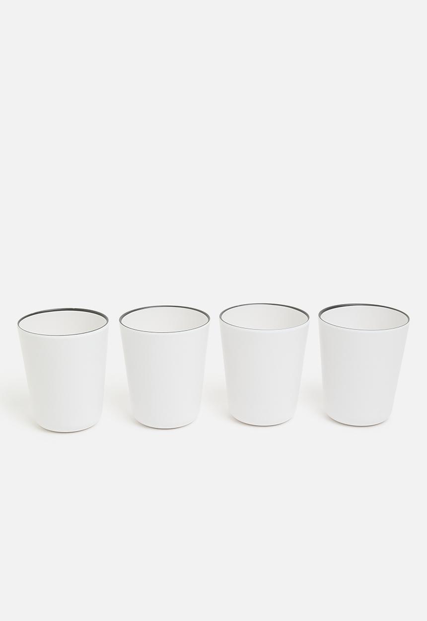 Excellent Houseware - Saga outdoor mug set of 4 - white