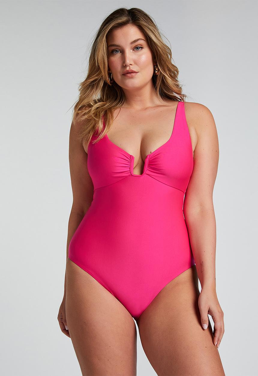 Hunkemoller - Naples U wire shaping swimsuit - hot pink