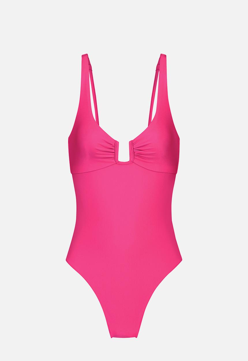 Hunkemoller - Naples U wire shaping swimsuit - hot pink